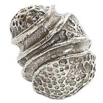 Emenee OR129-ABS Premier Collection Stipple Knot 1-1/8 inch x 1 inch in Antique Bright Silver Elements Series